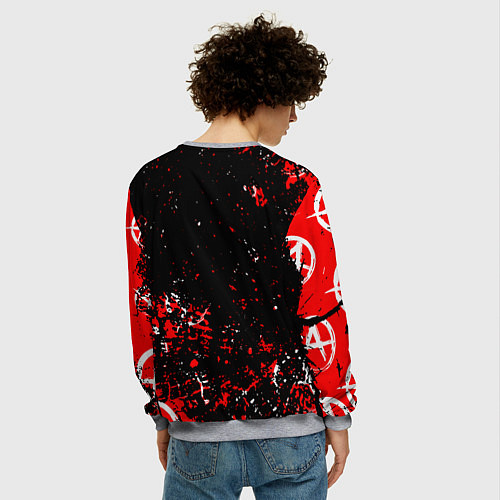 Мужской свитшот Егор летов - гражданская оборона / 3D-Меланж – фото 4