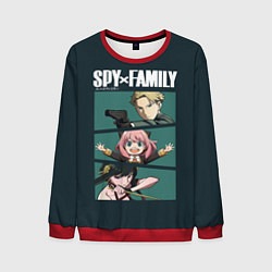 Свитшот мужской SPY X FAMILY СЕМЬЯ ШПИОНА ЛОЙД, АНЯ, ЙОР, цвет: 3D-красный