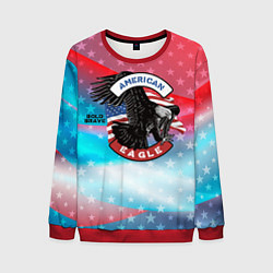 Свитшот мужской Американский орел USA, цвет: 3D-красный