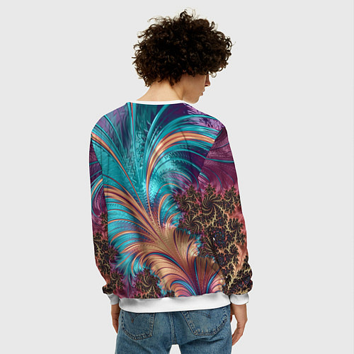 Мужской свитшот Floral composition Цветочная композиция / 3D-Белый – фото 4