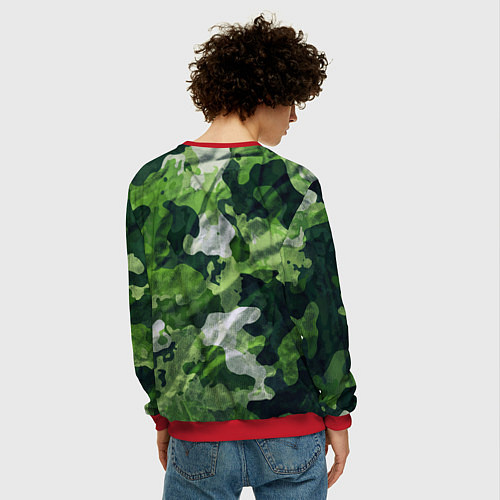 Мужской свитшот Camouflage Pattern Камуфляж Паттерн / 3D-Красный – фото 4