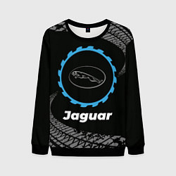 Свитшот мужской Jaguar в стиле Top Gear со следами шин на фоне, цвет: 3D-черный