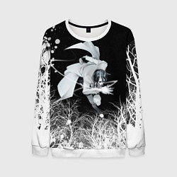 Мужской свитшот Белый Неон над лесом White Neon