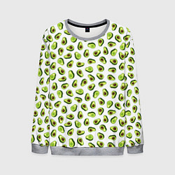 Свитшот мужской Смешное авокадо на белом фоне, цвет: 3D-меланж