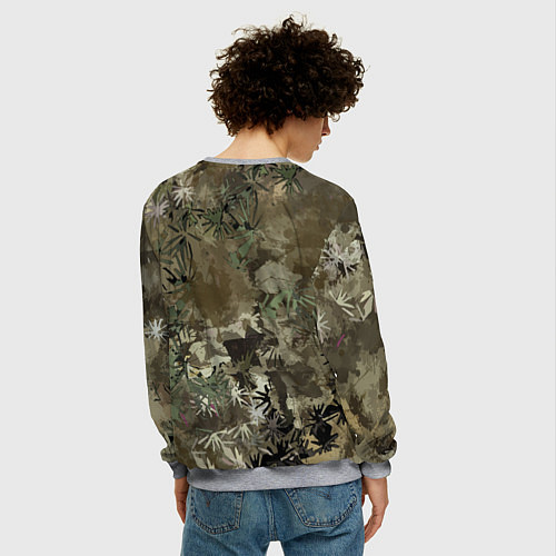 Мужской свитшот Сова на абстрактном коричневом фоне / 3D-Меланж – фото 4