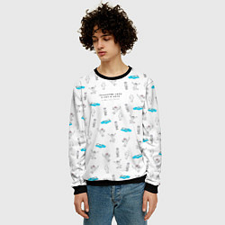 Свитшот мужской Принимаю себя 5 раз в день в любых состояниях, цвет: 3D-черный — фото 2