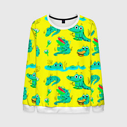 Свитшот мужской GREEN CROCODILES, цвет: 3D-белый