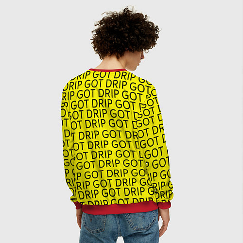 Мужской свитшот I GOT A DRIP / 3D-Красный – фото 4