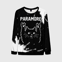 Свитшот мужской Группа Paramore и Рок Кот, цвет: 3D-черный