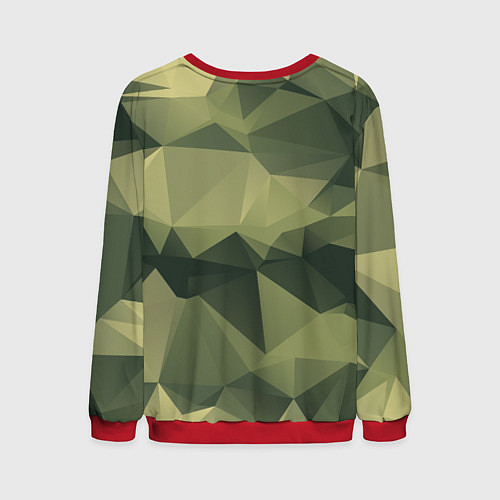 Мужской свитшот 3д полигоны - камуфляж / 3D-Красный – фото 2