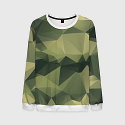 Свитшот мужской 3д полигоны - камуфляж, цвет: 3D-белый