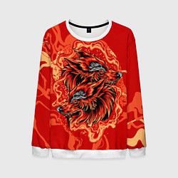 Свитшот мужской Огненные лисы, цвет: 3D-белый