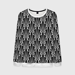 Свитшот мужской Черно-белый модный геометрический узор арт деко, цвет: 3D-белый