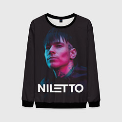 Свитшот мужской Нилетто - портрет, цвет: 3D-черный