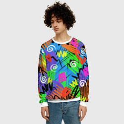 Свитшот мужской Яркий геометрический принт, цвет: 3D-белый — фото 2