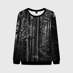 Свитшот мужской Темный жуткий лес, цвет: 3D-черный
