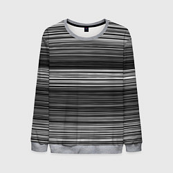 Свитшот мужской Black and white thin stripes Тонкие полосы, цвет: 3D-меланж