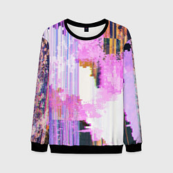 Свитшот мужской Glitch art Fashion trend, цвет: 3D-черный