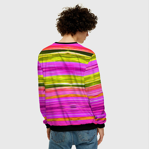 Мужской свитшот Game time Абстрактный полосатый узор / 3D-Черный – фото 4