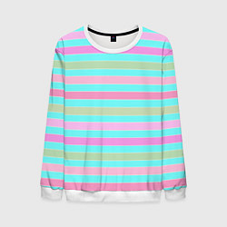 Мужской свитшот Pink turquoise stripes horizontal Полосатый узор