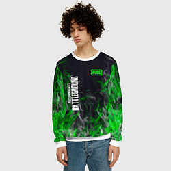 Свитшот мужской Pubg - зелёное пламя, цвет: 3D-белый — фото 2