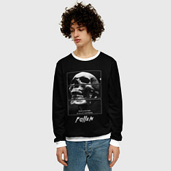 Свитшот мужской Skull with inscriptions, цвет: 3D-белый — фото 2
