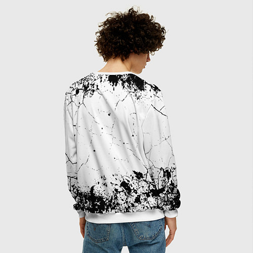 Мужской свитшот Five Finger Death Punch - мелкие трещины / 3D-Белый – фото 4