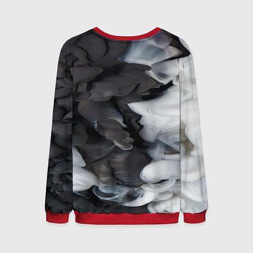 Мужской свитшот Абстрактная черно-белая краска / 3D-Красный – фото 2