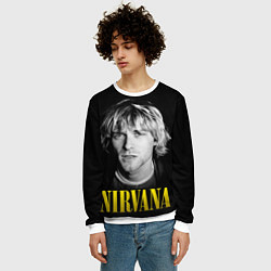 Свитшот мужской Nirvana - Kurt Donald Cobain, цвет: 3D-белый — фото 2