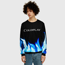 Свитшот мужской Coldplay Blue Fire, цвет: 3D-черный — фото 2