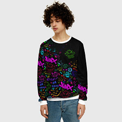 Свитшот мужской League Of Legends неон - Arcane logo, цвет: 3D-белый — фото 2