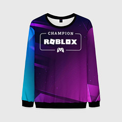 Свитшот мужской Roblox Gaming Champion: рамка с лого и джойстиком, цвет: 3D-черный