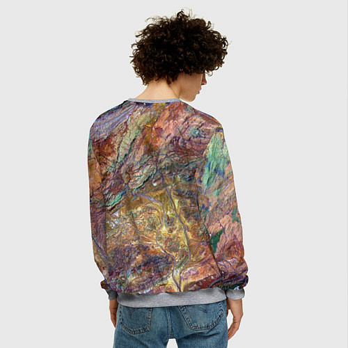 Мужской свитшот Горная порода возраст которых превышает 3,6 миллиа / 3D-Меланж – фото 4