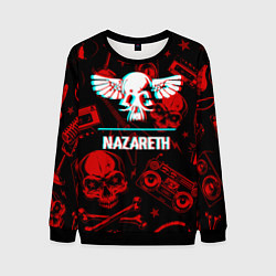 Свитшот мужской Nazareth rock glitch, цвет: 3D-черный