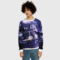 Свитшот мужской Ту-154 Ночные полет, цвет: 3D-белый — фото 2