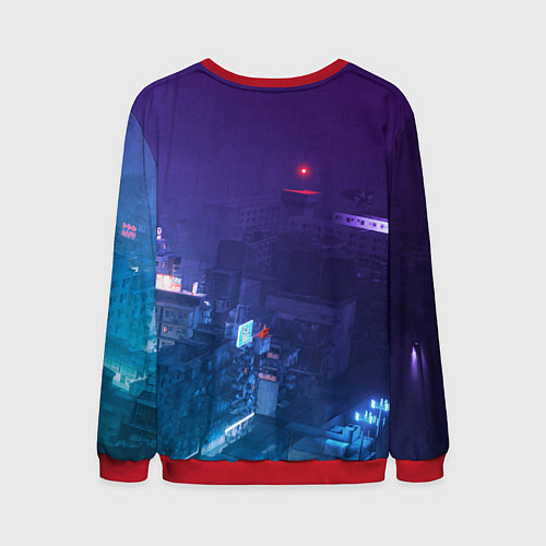 Мужской свитшот Stray кот неон / 3D-Красный – фото 2