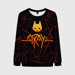 Свитшот мужской Stray cat игра блуждающий кот, цвет: 3D-черный