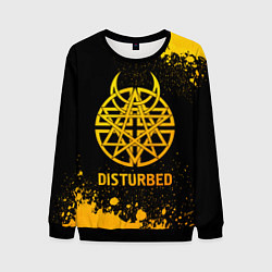 Свитшот мужской Disturbed - gold gradient, цвет: 3D-черный