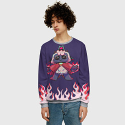 Свитшот мужской Позитивная овечка - Cult of the lamb, цвет: 3D-меланж — фото 2