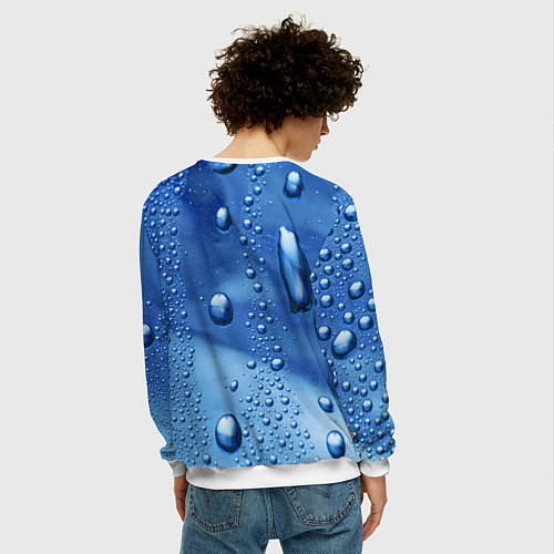 Мужской свитшот Subaru - капли / 3D-Белый – фото 4