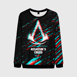 Свитшот мужской Assassins Creed в стиле glitch и баги графики на т, цвет: 3D-черный