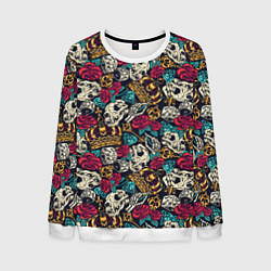 Свитшот мужской Тату короны и бриллианта, цвет: 3D-белый