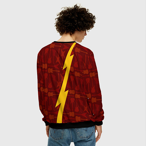 Мужской свитшот Powerwolf гитары и молния / 3D-Черный – фото 4