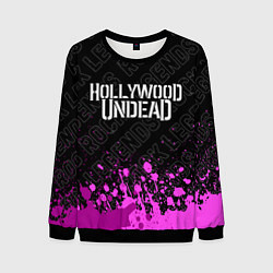 Свитшот мужской Hollywood Undead rock legends: символ сверху, цвет: 3D-черный