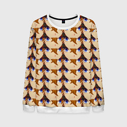 Свитшот мужской Тарталья лицо МЕМ Genshin Impact, цвет: 3D-белый