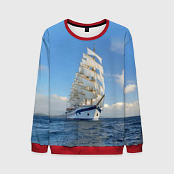 Свитшот мужской Парусник идёт на полных парусах, цвет: 3D-красный