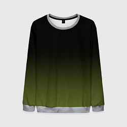 Свитшот мужской Черный и хвойный зеленый градиент, цвет: 3D-меланж