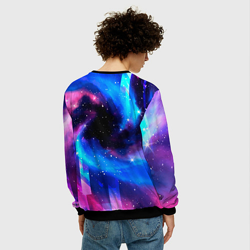 Мужской свитшот Dead by Daylight неоновый космос / 3D-Черный – фото 4