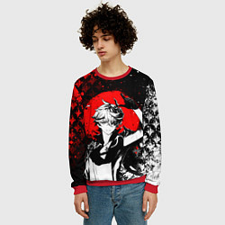 Свитшот мужской Тарталья - Мрачный геншин, цвет: 3D-красный — фото 2