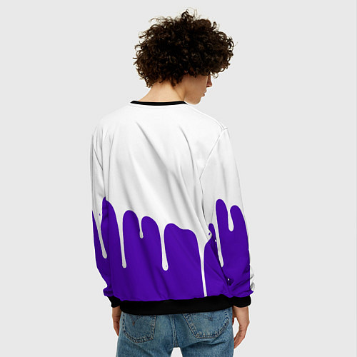 Мужской свитшот Cuphead потёки / 3D-Черный – фото 4